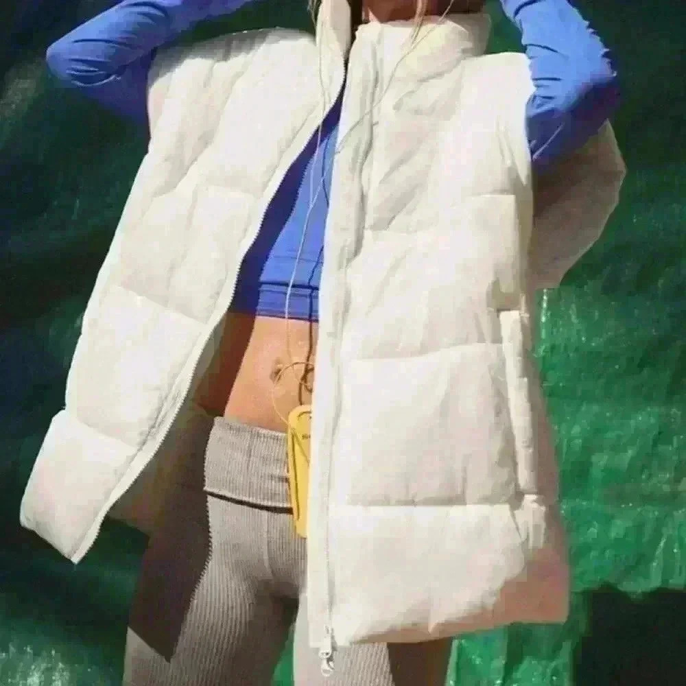 Free People Movement Womens In A Bubble Puffer Waistcoat Vest White Medium NWT